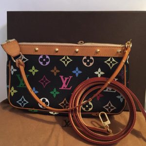 Pre-loved Multi Color Black Pochette Louis Vuitton - front view